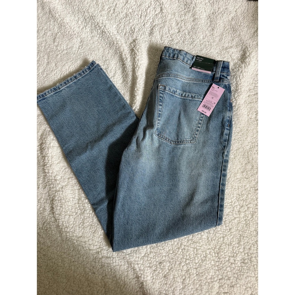Wild Fable Jeans Women 12 Blue NWT High-Rise Straight EasyRigid Button Fly